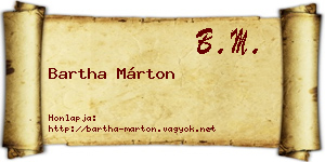 Bartha Márton névjegykártya