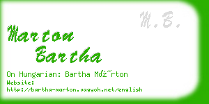 marton bartha business card